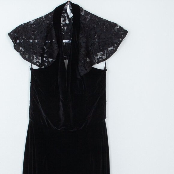 L'Agence Black Velvet Halter Jumpsuit Size 2 - Picture 2 of 8
